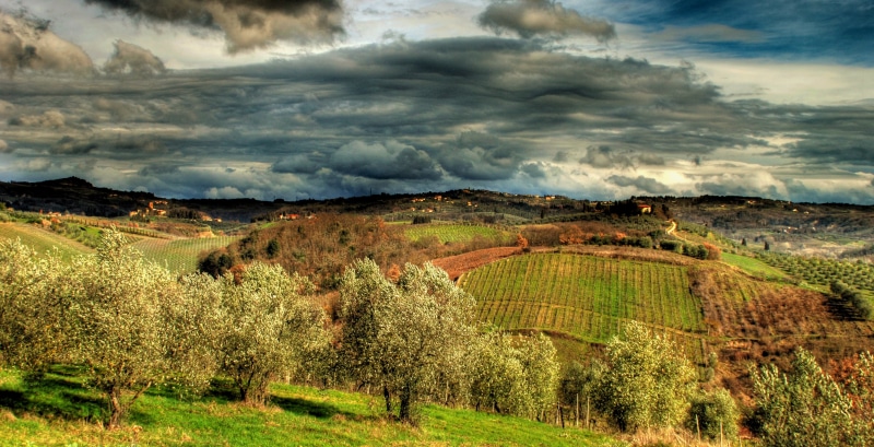 summer, vine, sky, cloud, toscana, tuscany, green, lighting Technique, field, landscaped, house, hill, manner, grape, winery, mountain, green field, outdoors