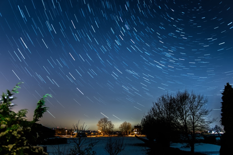 5K, star trail, space, photography technique, astronomy, star, lights, timelapse, northern sky, tranquility, tree, dark, landscape, stars, scenics, plant