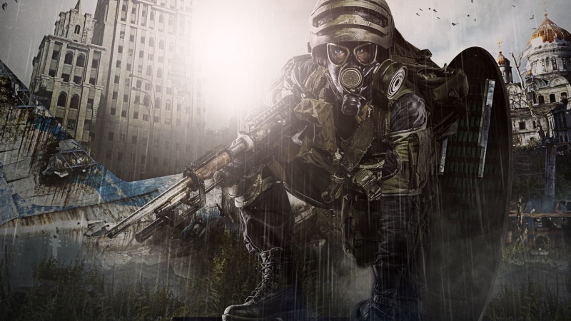 Soldiers, Apocalypse, Weapons, Moscow, Gas mask, The plane, Survivors, The sky, Clouds, Technique, 4A Games, Filter, Equipment, 1080P, Rays Of Light, Metro: Redux