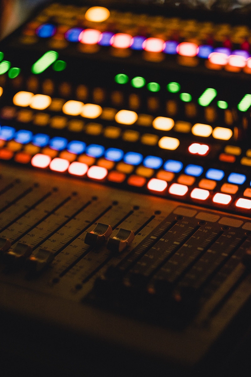 amplifier, sound mixer, mixing, potentiometer, shallow, audio electronics, mixing table, equalizer, digital, 1080P, button, sound recording equipment