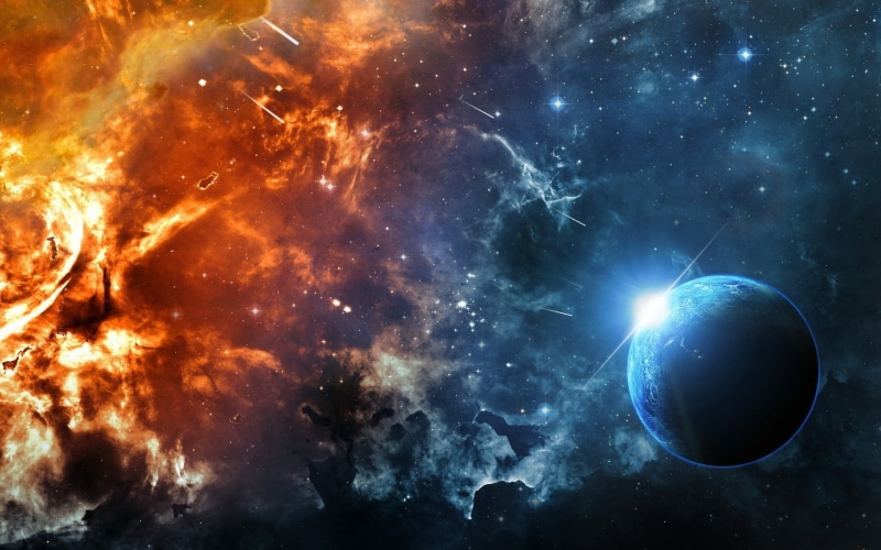 planet - space, blue, moon, sphere, scenics - nature, outdoors, space, planet, ice, power in nature, no people, milky way, supernova, 1080P, digital art