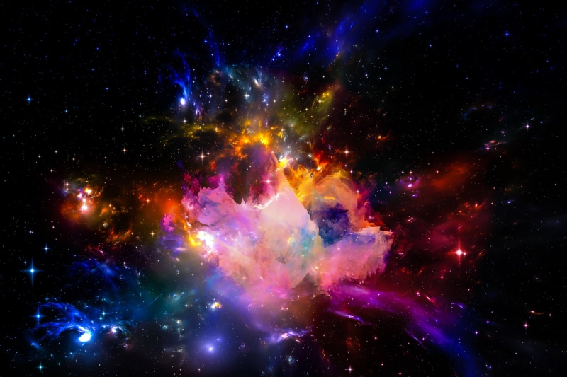 space exploration, astral, mystery, illuminated, glowing, nature, star - Space, night, infinity, satellite view, the universe, dark, Universe, red, blue