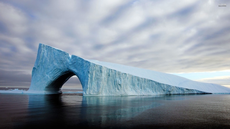 glacier, white, Arctic, ice, bridge - man made structure, iceberg, bridge, water, nature, tranquility, blue, winter, landscape, snow, glaciers, 2K, connection