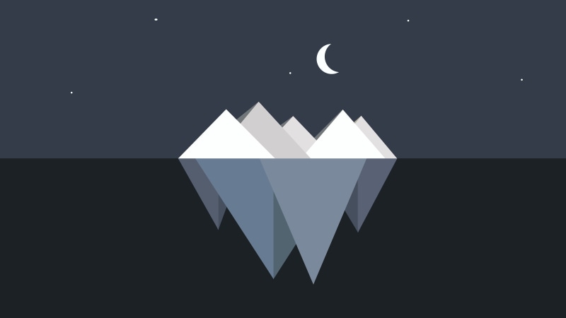 Water, Moon, Iceberg, 8K, Minimalism, Artistic
