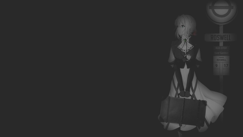 illustration, RKO, minimalism, anime girls, anime, Violet Evergarden, 1080P, fan art, manga, dark background, monochrome