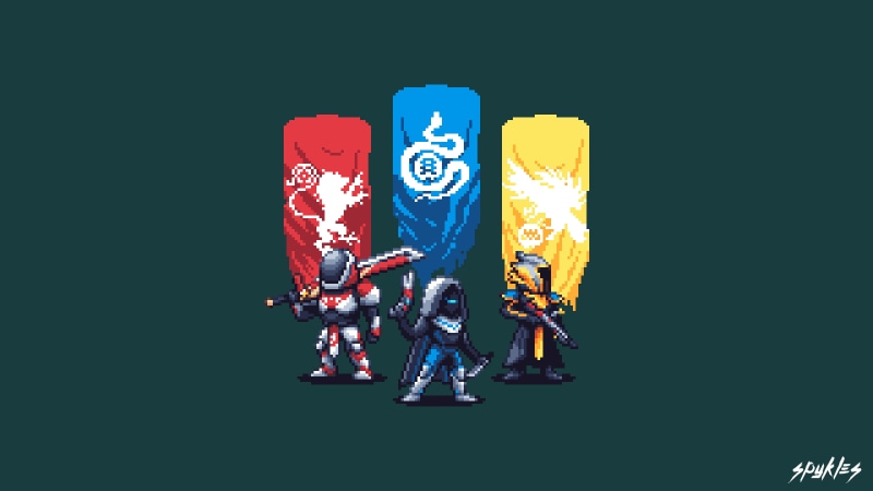 Pixel Art, Titan (Destiny), Warlock (Destiny), Destiny, Hunter (Destiny), 4K, Destiny 2
