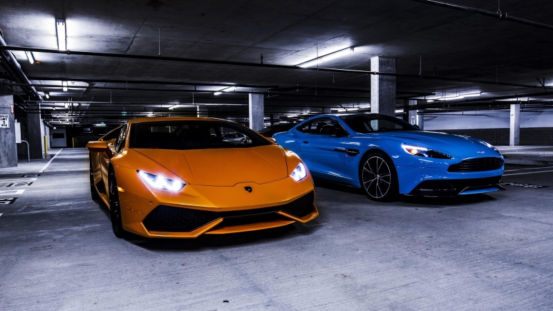 luxury car, luxury vehicle, lamborghini, car, aston martin, supercar, sports car, lamborghini gallardo, aston martin db11, vehicle, 4K