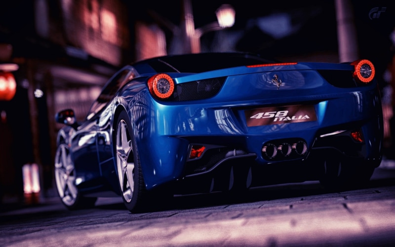 transportation, motor vehicle, people, incidental people, vehicle, sports, car, competition, street, driving, blue cars, illuminated, night