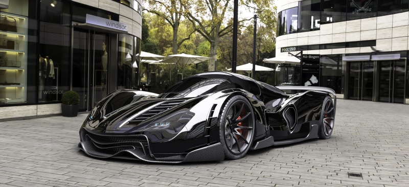 luxury, concept, built structure, ferrari, tree, footpath, parking, plant, drive, stationary, supercar, day, sidewalk, land vehicle, automobile, outdoors