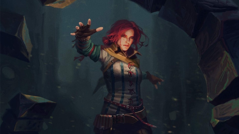 Triss Merigold, telekinesis, witcher, Gwent: The Witcher Card Game, CD PROJEKT RED, the Witcher, magic, the enchantress, gwent card, 1080P, art