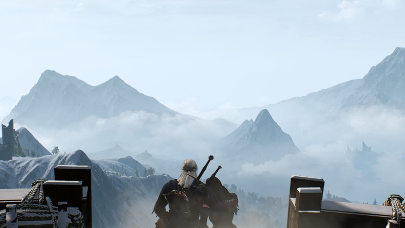 couple, Geralt of Rivia, CD Projekt RED, Yennefer of Vengerberg, Yennefer, 1080P, Geralt of Riva, Skellige, PC gaming, mountains, The Witcher 3: Wild Hunt