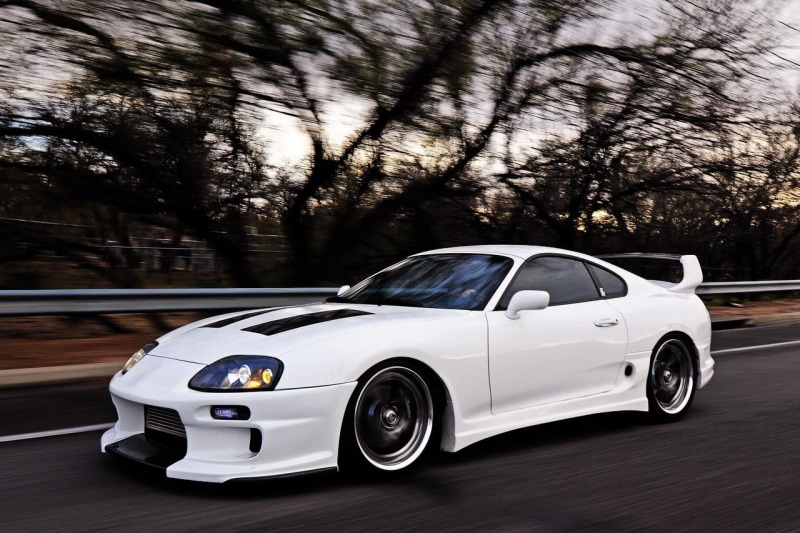 Toyota Supra MK4, car, vehicle, white cars, 720P, road, Toyota