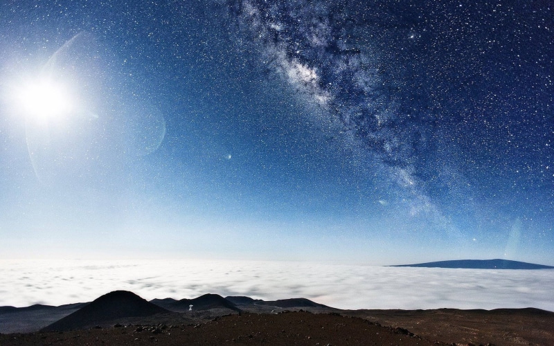 1080P, stars, moonlight, daytime, hd, sky, night, way, milky, nature, clouds, galaxy