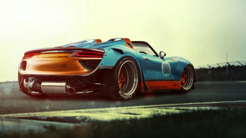 vehicle, land vehicle, 1080P, performance car, supercar, motor vehicle, sports car, concept car, digital art, porsche 918, porsche, automotive design