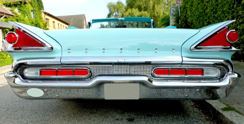 auto, american, spotlight, chrome plated, mode of transportation, rarity, car, building exterior, outdoors, oldtimer, v8, city, mercury, retro styled, no people