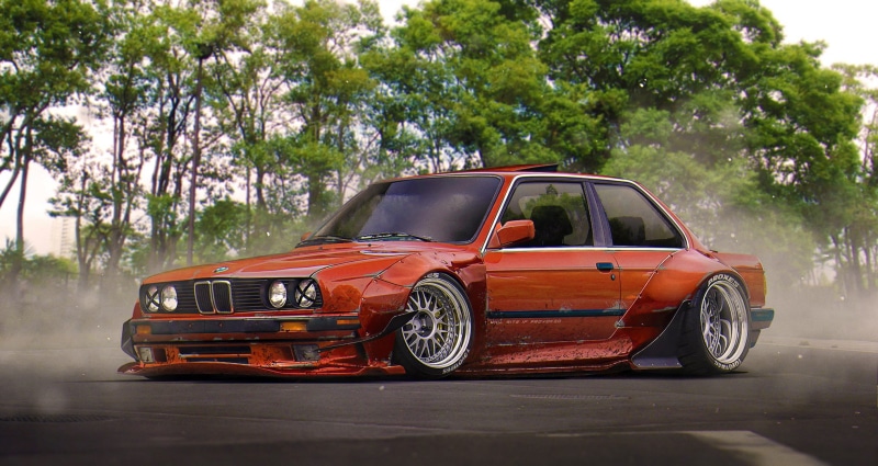 Tuning, m, M3, E30, 1080P, Future, orange, e, BMW, Red, by Khyzyl Saleem, RB, coupe, Stance