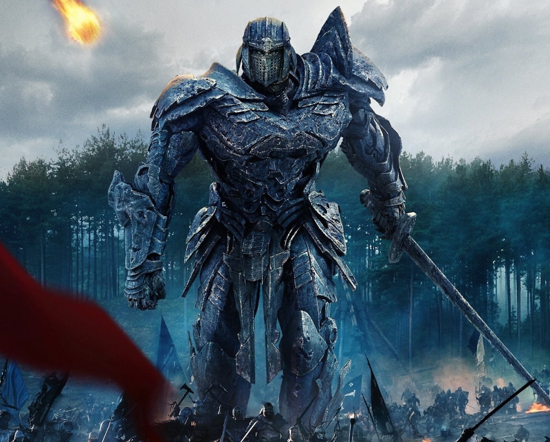  architecture, 720P, history, art and craft, water, craft, blue, male likeness, representation, outdoors, Transformers, sculpture, Transformers: The Last Knight