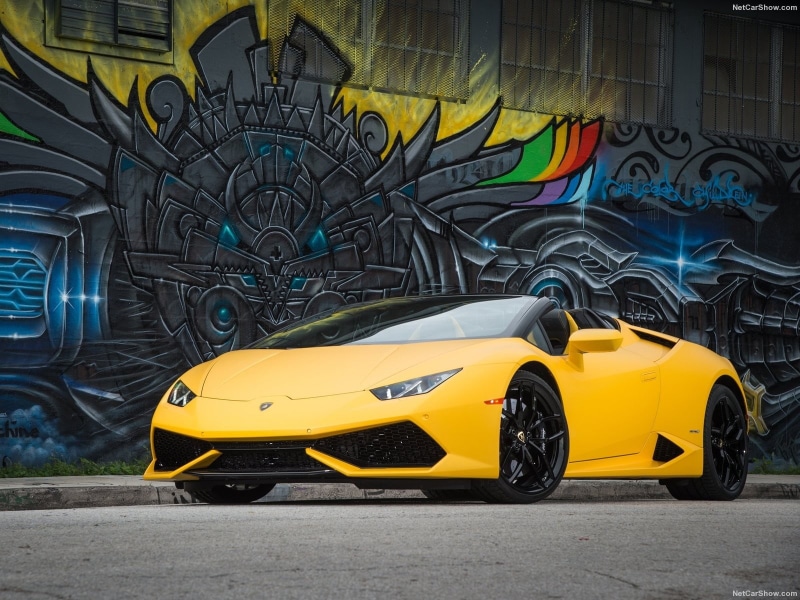720P, no people, supercars, road, huracan, motor vehicle, mural, graffiti, day, creativity, transportation, yellow, car, Lamborghini Huracan LP 610-4 