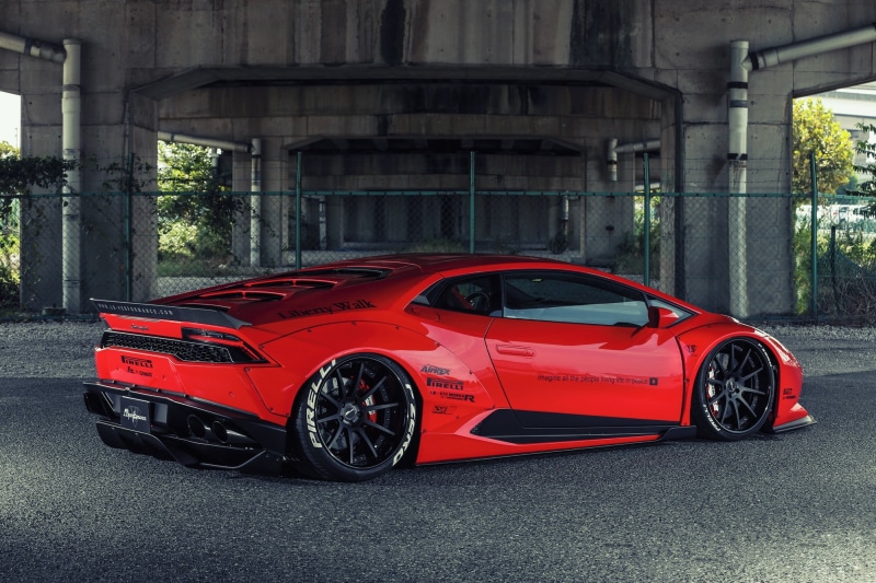 car accident, Lamborghini, car, sports car, day, red, damaged, transportation, Lamborghini Huracan LP 610-4, luxury, motor vehicle, architecture, LB Performance