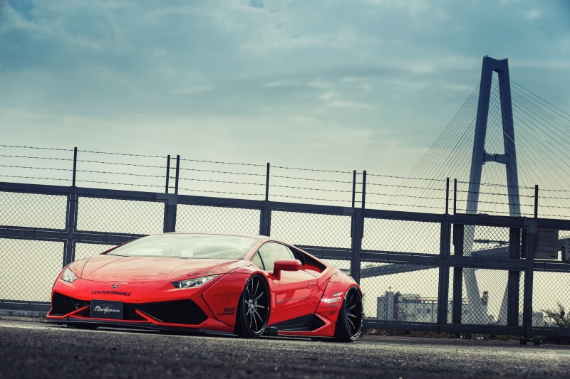 motor vehicle, mode of transportation, bridge - man made structure, red, widebody, connection, day, bridge, architecture, built structure, 1080P, car