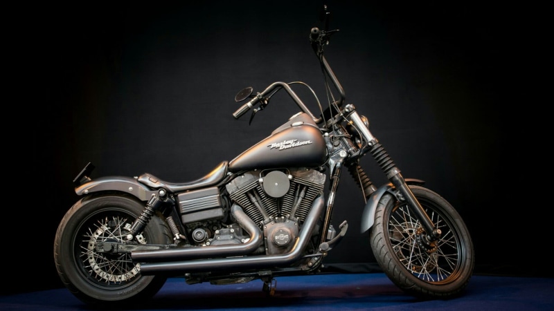 mode of transportation, side view, no people, 1080P, chopper, motorcycle, bike, transportation, toy, wheel, stationary, vehicle, metal, motor vehicle