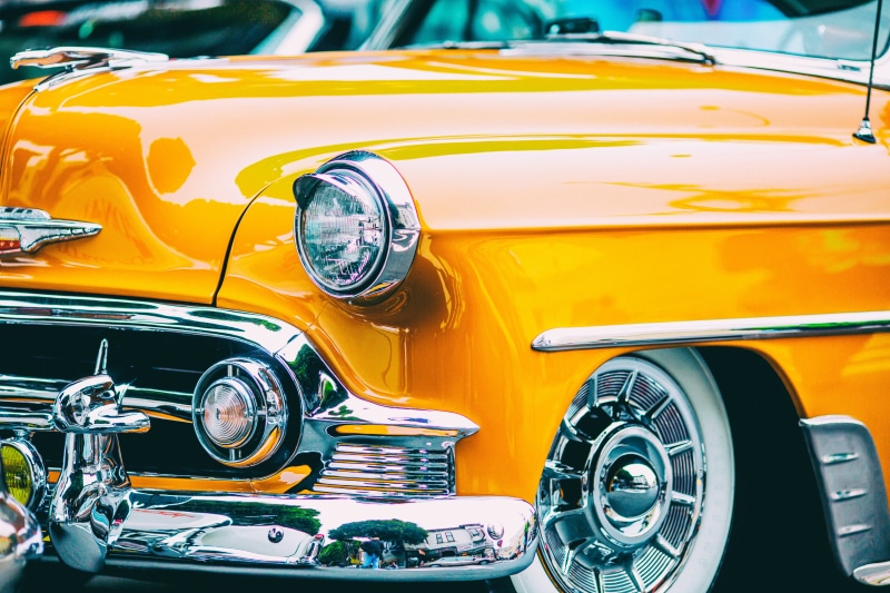 auto, SF, retro Styled, old-fashioned, Chevrolet  Chevy, yellow, 5K, vintage Car, car, Mission District, chrome, antique, collectors Car, Carnaval San Francisco