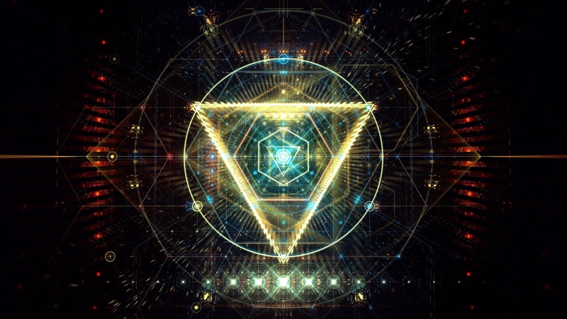 4K, lighting, light, line, illumination, illuminating, circle, digital art, structure, triangle