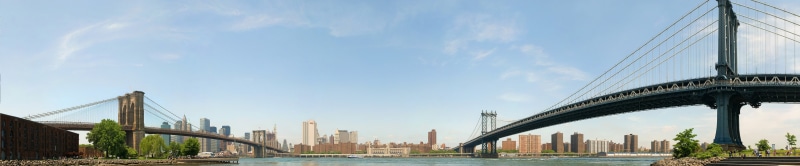 5K, building exterior, connection, New York City, brown, white, cloud - sky, travel destinations, bridge, transportation, panoramic, financial district