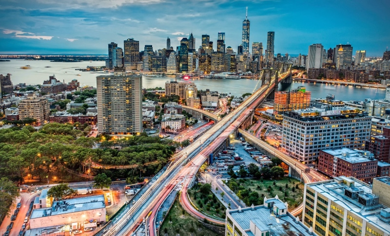 New York, york, US city, brooklyn, new, bridge, Manhattan, Brooklyn Bridge, the lights, 1080P