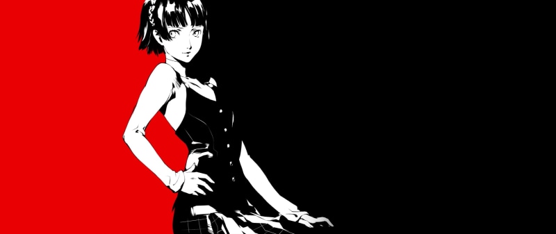 digital composite, black background, copy space, cut out, Persona series, Makoto Niijima, fashion, Shin Megami Tensei Series, illuminated, creativity, one person