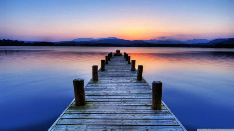 dusk, dock, scenics - nature, lake, direction, long, sunset, beauty in nature, water, outdoors, jetty, reflection, sky, idyllic, wood, pier, nature, the way forward