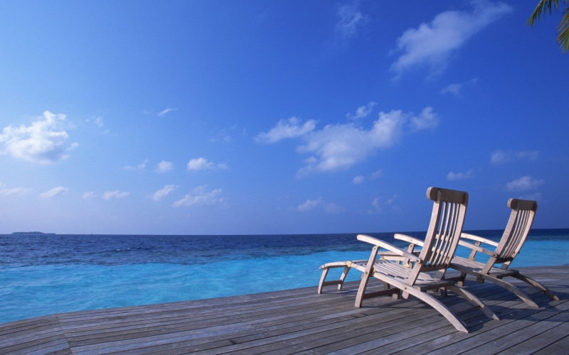 2K, brown, hd, besides, chair, pair, wooden, beach, lawn