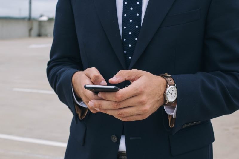 daytime, smartphone, text Messaging, outdoors, midsection, time, people, watch, blue, phone, portable information device, typing, young Adult, businessman