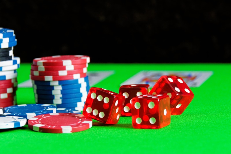 Cube, green color, arts culture and entertainment, relaxation, close-up, risk, dices, card game, playing cards, poker - card game, profit, Gambling, no people