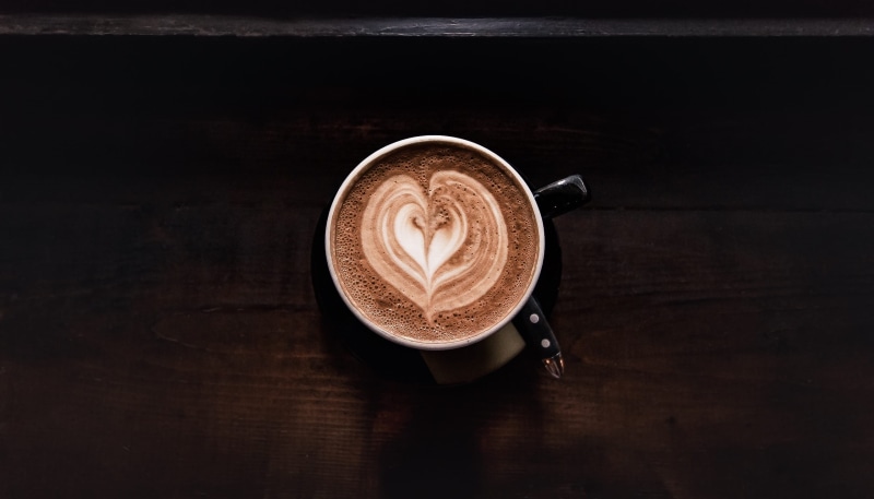 froth art, directly above, hot drink, heat - Temperature, cafe, freshness, backgrounds, white, indoors, saucer, caffeine, black Color, creativity, frothy Drink