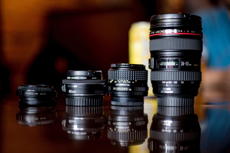 lens - Optical Instrument, close-up, photographic Equipment, technology, stack, black Color, photography themes, Canon, DSLR, nightlife, group, equipment
