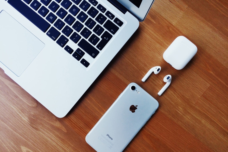 technology, air, wireless technology, portable information device, wood - material, desk layout, macbook, desk, indoors, laptop, communication, connection