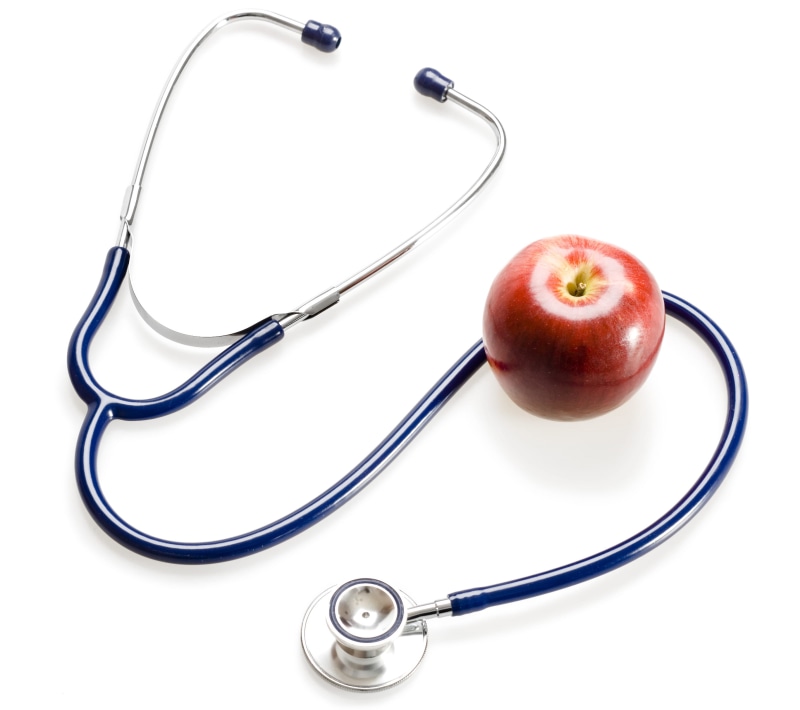clinical, no people, illness, stetoscope, healthcare and medicine, studio shot, medical supplies, disease, measurement, apple - fruit, pulse, examine, healthy