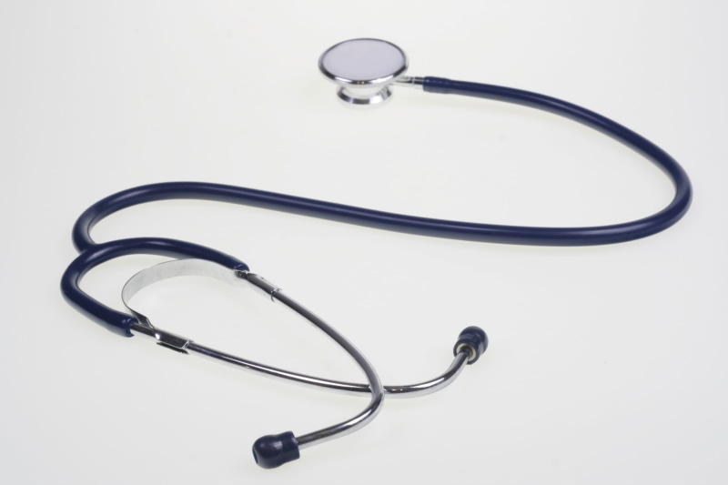 instrument, stethoscope, medical instrument, hear, indoors, cut out, high angle view, 2K, health, no people, isolated, wellness, technology, physician