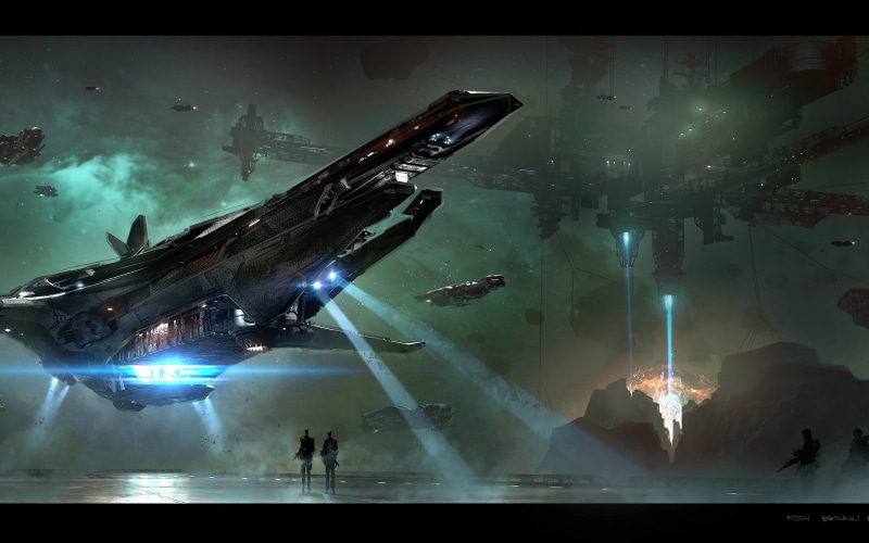 citizen, spaceship, 2K, black, game, ship, Star Citizen, space, star