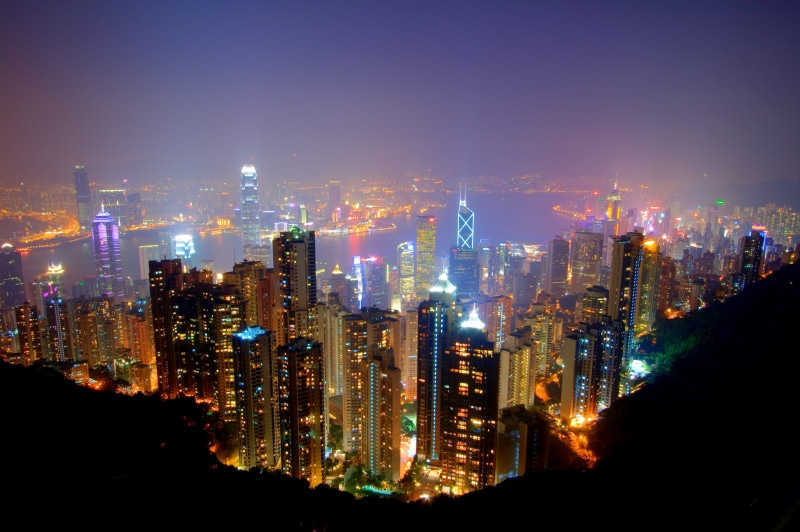 trip, Victoria Peak - Hong Kong, famous Place, Night Photography, Victoria harbor, Long Exposure, high, asia, cityscape, downtown District, high rise buildings