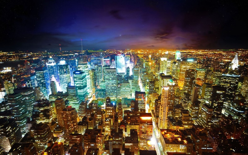 tower, building Exterior, city, landscape, city Life, street, outdoors, neon Light, modern, skyscraper, urban Skyline, lighting Equipment, street Light