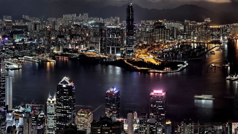 travel Destinations, finance, office building exterior, city Life, office Building, harbor, skyscraper, cityscape, sky, nautical Vessel, city, illuminated