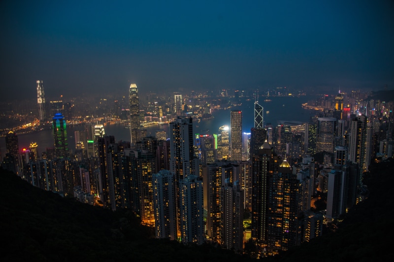 modern, city, residential district, financial district, Night, building, urban skyline, landscape, illuminated, architecture, office building exterior