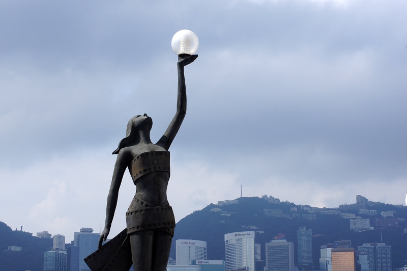 day, peak, representation, statue, cloud - sky, skyline, chinese, nature, skyscraper, china, cityscape, raising, glass, outdoors, no people, victoria, building exterior