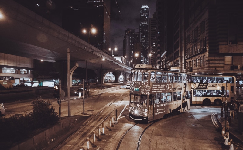 terrific, night, mode of transportation, building exterior, incidental people, rail transportation, built structure, track, architecture, outdoors, hk