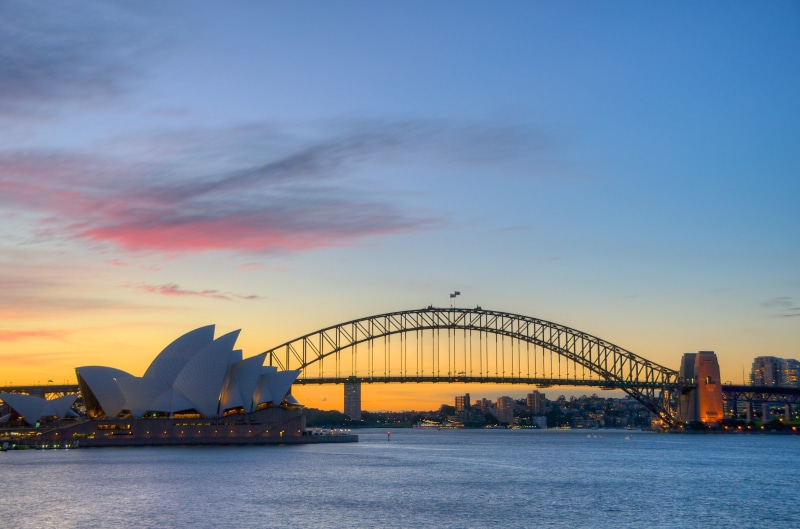 sydney Opera House, urban Skyline, urban Scene, bridge - Man Made Structure, sydney  australia, dawn, sky, sydney Harbor Bridge, blue, view, travel Destinations