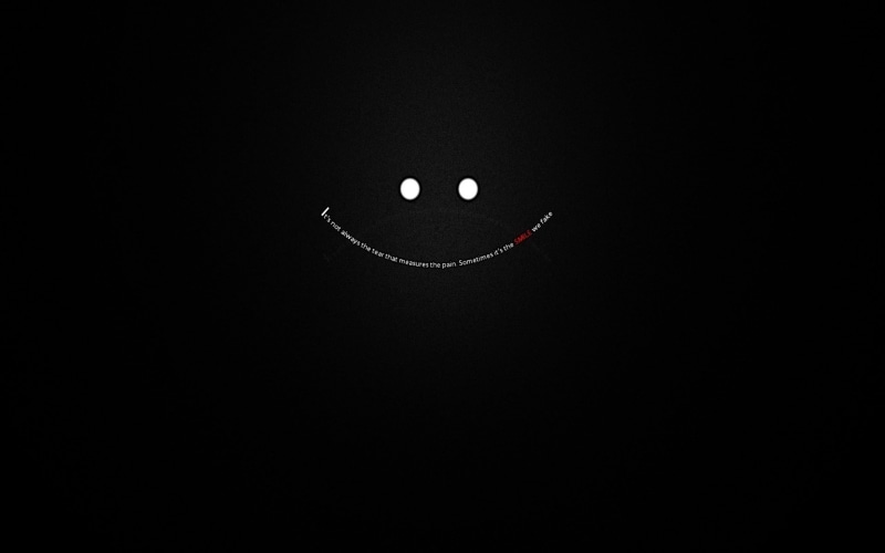 smiley, fun, anthropomorphic smiley face, representation, no people, black, minimalism, indoors, studio shot, close-up, black background, illustration