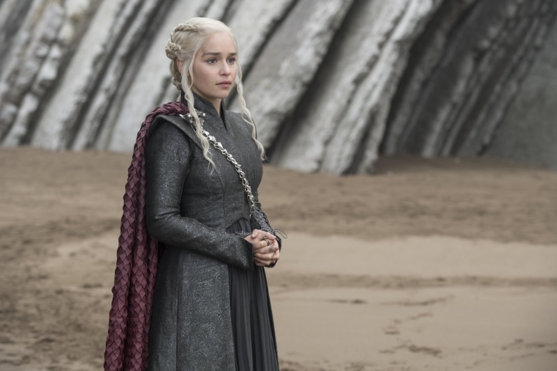 focus on foreground, scarf, fashion, three quarter length, blond hair, land, 1080P, adult, beautiful woman, clothing, one person, Emilia Clarke, hairstyle