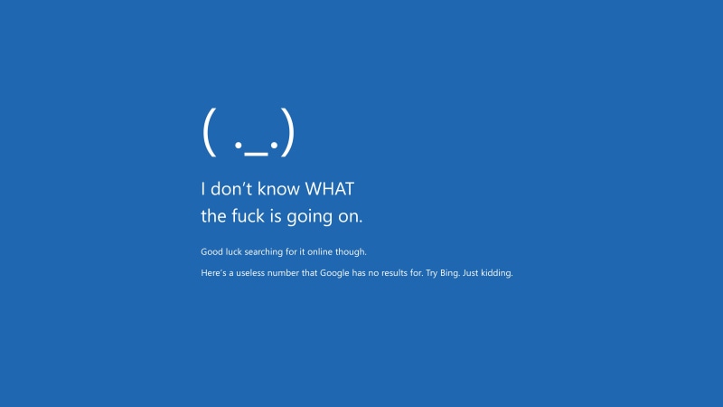 Windows 10, 8K, text, humor, artwork, Blue Screen of Death